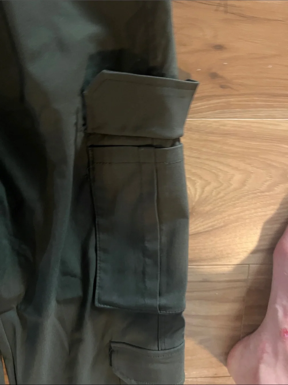 Kid’s Olive Green Cargo Pants with Drawstring Waist